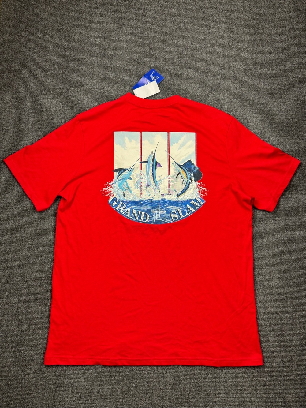 NEW GUY HARVEY GRAND SLAM XL COTTON GRAPHIC FISHING TEE SHIRT MARLIN